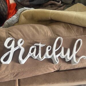 Silver 'Grateful' Decorative Sign